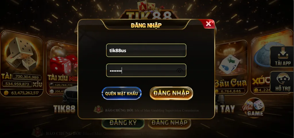 Đăng nhập Tik88